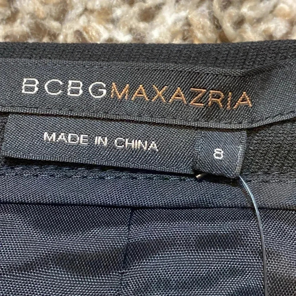 🆕 BCBGMaxAzria Black Knee Pencil Skirt with Leather & Shoe Lace Tie - Picture 3 of 9